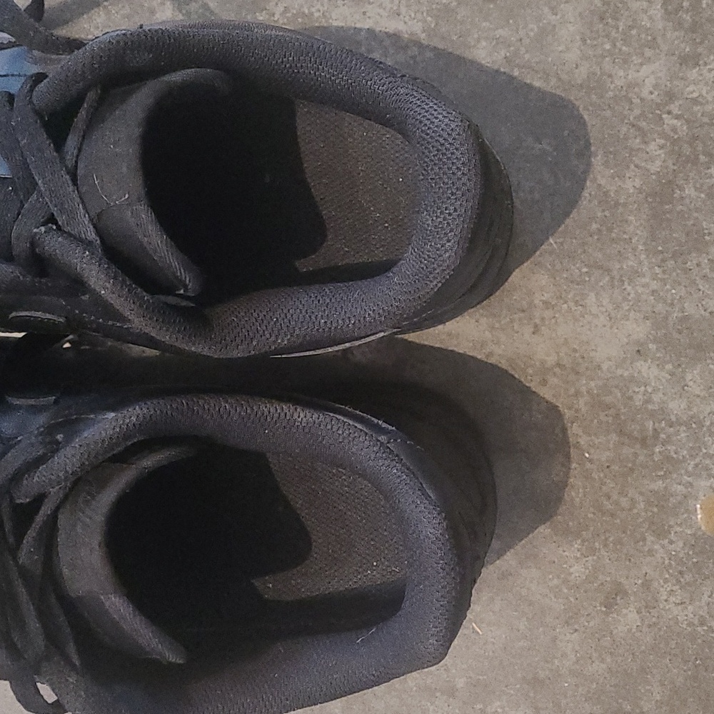 NIKE AIR FORCE 1s LOW TRIPLE BLACK SNEAKERS - Picture 7 of 11